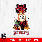 Arkansas State Red Wolves Bluey Halloween NCAA Svg Eps Dxf Png File, Digital Download, Instant Download