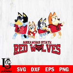 Arkansas State Red Wolves Bluey Mode Dance Squats Svg Eps Dxf Png File, Digital Download, Instant Download