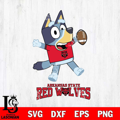 Arkansas State Red Wolves Bluey Sport Football Svg Eps Dxf Png File,NCAA Svg Files,Bluey svg ,Digital Download ,Instant Download, Cricut File