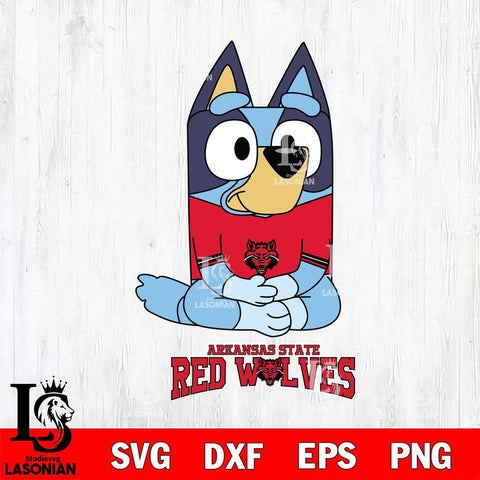 Arkansas State Red Wolves Bluey Styles Football Svg Eps Dxf Png File,NCAA Svg Files,Bluey svg ,Digital Download ,Instant Download, Cricut File