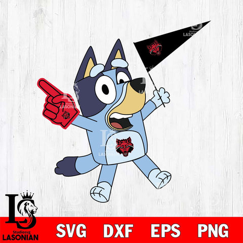 Arkansas State Red Wolves Bluey flag Svg Eps Dxf Png File, Digital Download, Instant Download