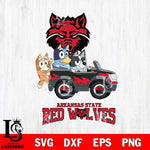 Arkansas State Red Wolves Bluey friends car Svg Eps Dxf Png File, NCAA svg, Digital Download, Instant Download