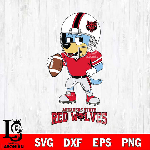 Arkansas State Red Wolves Bluey rugby Svg Eps Dxf Png File, Digital Download ,Instant Download, Cricut File