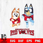 Arkansas State Red Wolves Bluey with Chilli Dance Svg Eps Dxf Png File, Digital Download, Instant Download