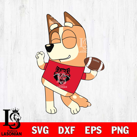 Arkansas State Red Wolves Chilli bluey Svg Eps Dxf Png File, Digital Download, Instant Download