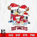 Arkansas State Red Wolves Christmas Bluey Santa Family Cut Files,Bluey Cricut,Christmas Svg , Bluey svg , Digital Download, dxf eps png pdf file