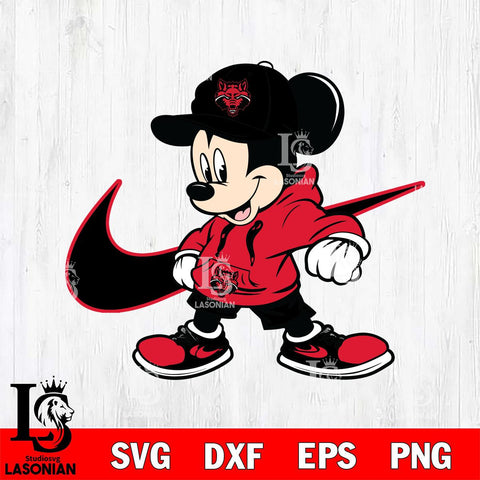 Arkansas State Red Wolves Cool Mickey Mouse Svg Eps Dxf Png File, NCAA svg, Digital Download, Instant Download