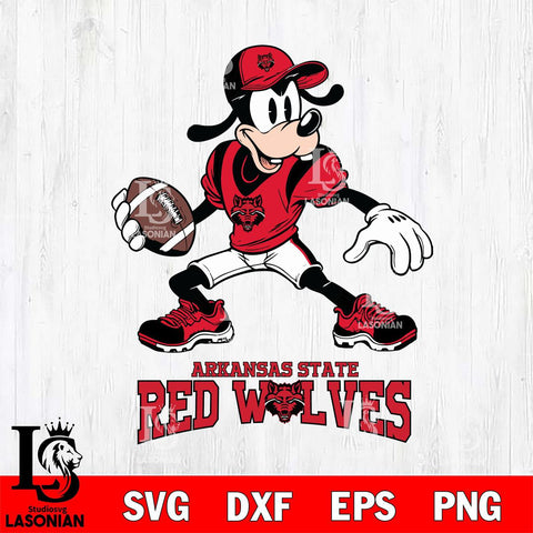 Arkansas State Red Wolves Goofy Disney, Svg Eps Dxf Png File, Digital Download