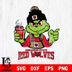 Arkansas State Red Wolves Grinch with coffee Svg Eps Dxf Png File, Digital Download, Instant Download