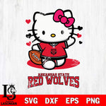 Arkansas State Red Wolves Hello Kitty NCAA 3 Svg Eps Dxf Png File, Digital Download, Instant Download