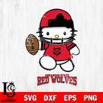 Arkansas State Red Wolves Hello Kitty NCAA 4 Svg Eps Dxf Png File, Digital Download, Instant Download