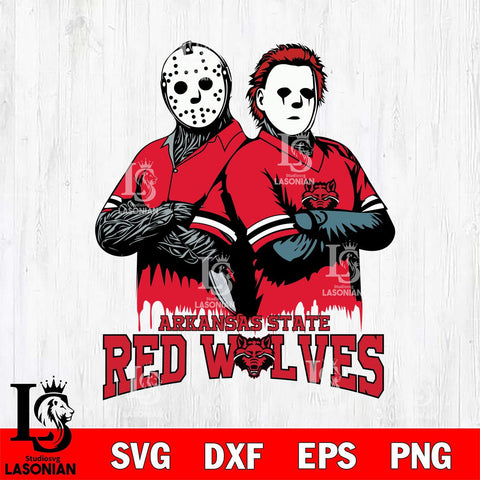 Arkansas State Red Wolves Jason Voorhees 8 Svg Eps Dxf Png File, Digital Download