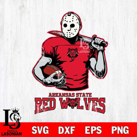 Arkansas State Red Wolves Jason Voorhees 9 Svg Eps Dxf Png File, Digital Download