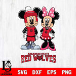 Arkansas State Red Wolves Mickey Minnie Mouse Pink Svg Eps Dxf Png File, NCAA svg , File Cut , Digital Download , Instant Download, Cut Svg Files