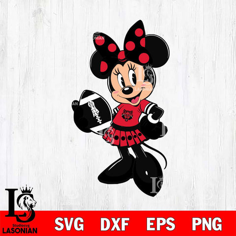 Arkansas State Red Wolves Minnie Mouse Svg Eps Dxf Png File, NCAA svg, Digital Download, Instant Download