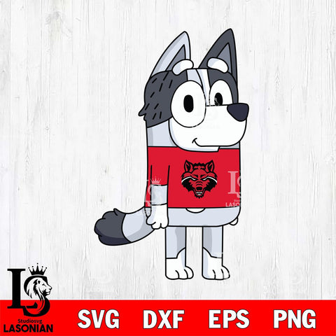 Arkansas State Red Wolves Muffin Bluey Svg Eps Dxf Png File, Digital Download, Instant Download