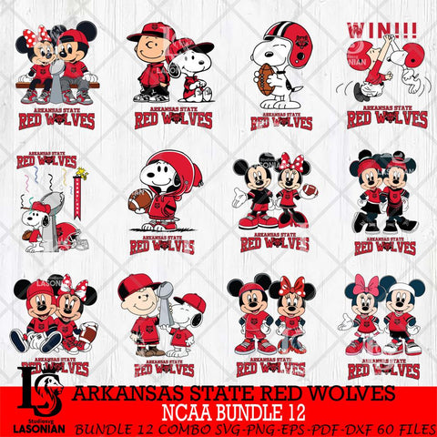 Arkansas State Red Wolves NCAA Bundle 12 Svg Eps Dxf Png File,Bundle NCAA svg , Digital Download , Instant Download, Cricut File