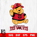 Arkansas State Red Wolves Pooh Bear Disney, Svg Eps Dxf Png File, Digital Download