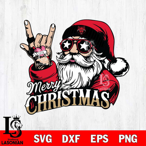 Arkansas State Red Wolves Rock Santa Claus Football Svg dxf eps png pdf file,NCAA svg,Digital Download,Cricut file