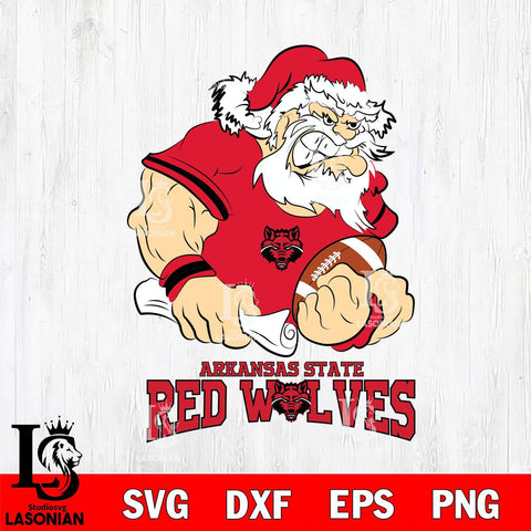 Arkansas State Red Wolves Santa Claus Angry Svg dxf eps png pdf file,NCAA svg,Digital Download,Cricut file