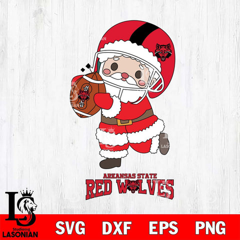 Arkansas State Red Wolves Santa Claus Cute Svg dxf eps png pdf file,NCAA svg,Digital Download,Cricut file