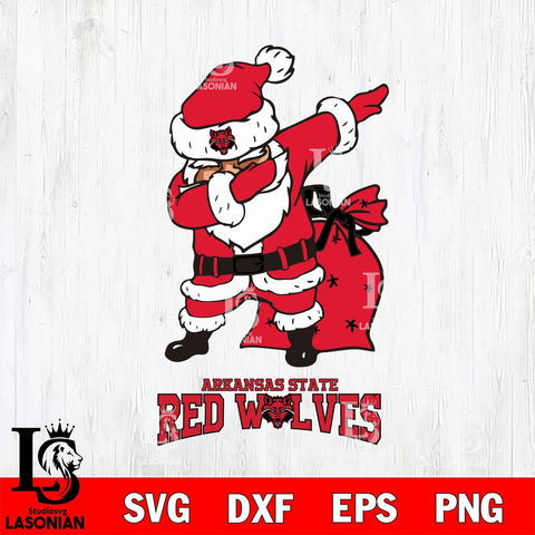 Arkansas State Red Wolves Santa Claus Ugly Svg dxf eps png pdf file,NCAA svg,Digital Download,Cricut file