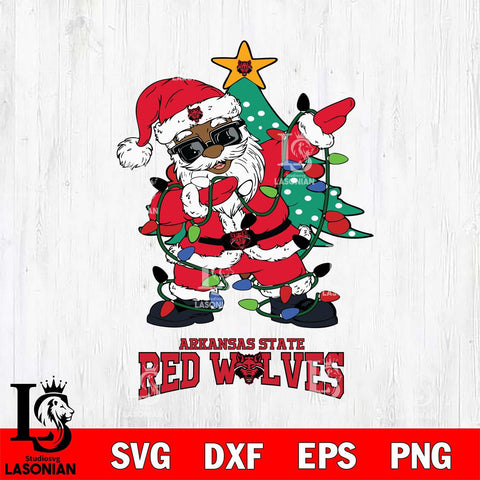 Arkansas State Red Wolves Santa Claus Ugly Christmas Svg dxf eps png pdf file,NCAA svg,Digital Download,Cricut file