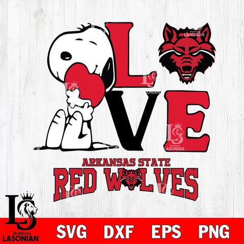 Arkansas State Red Wolves Snoopy Sport 10 Svg Eps Dxf Png File, Digital Download