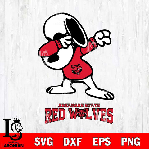 Arkansas State Red Wolves Snoopy Sport 3 Svg Eps Dxf Png File, Digital Download