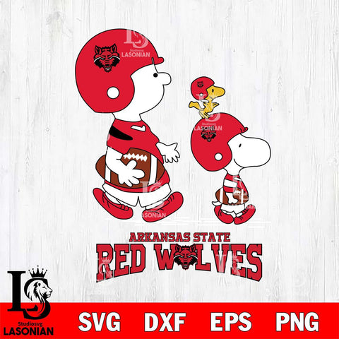 Arkansas State Red Wolves Snoopy Sport Svg Eps Dxf Png File, Digital Download