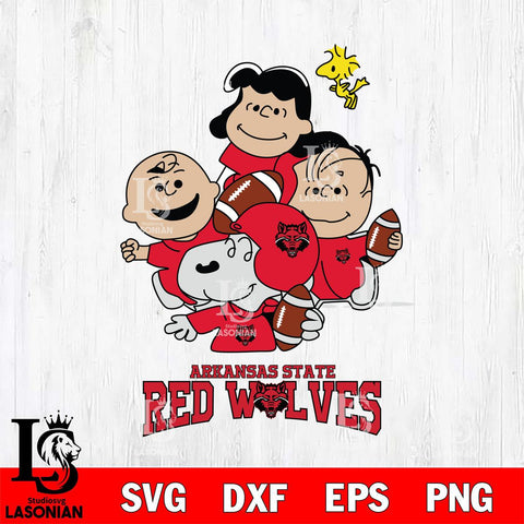 Arkansas State Red Wolves Snoopy Sport 4 Svg Eps Dxf Png File, Digital Download