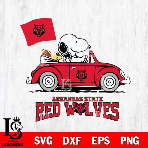 Arkansas State Red Wolves Snoopy Sport 5 Svg Eps Dxf Png File, Digital Download