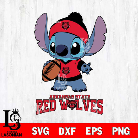 Arkansas State Red Wolves Stitch Disney, Svg Eps Dxf Png File, Digital Download