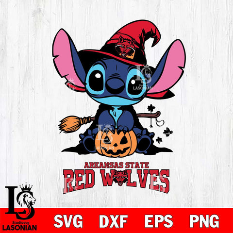 Arkansas State Red Wolves Stitch witch Svg Eps Dxf Png File, NCAA svg, Digital Download, Instant Download