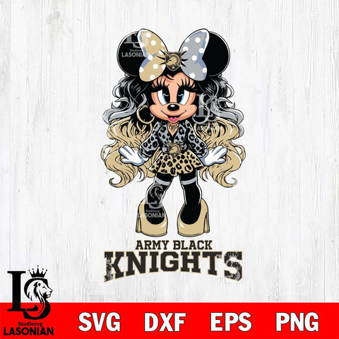 Army Black Knights Beauty Minnie Mouse Svg Eps Dxf Png File, Digital Download, Instant Download