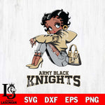 Army Black Knights Betty Boop Black Fan Girl Svg Eps Dxf Png File, Digital Download, Instant Download