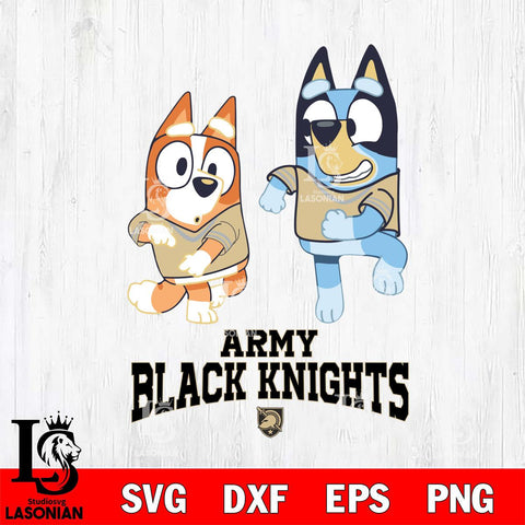 Army Black Knights Bluey with Chilli Dance Svg Eps Dxf Png File, Digital Download, Instant Download