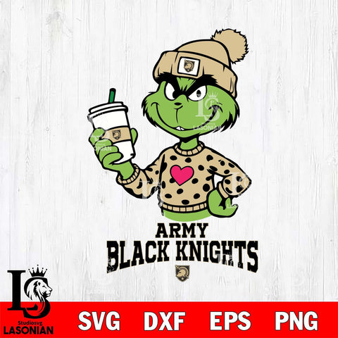 Army Black Knights Boujee Grinch Heart Christmas Cut Files Cricut, Svg Dxf Eps Png file, Digital download , Silhouette