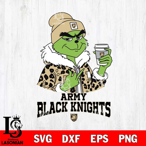 Army Black Knights Boujee Grinch Leopard Christmas Cut Files Cricut, Svg Dxf Eps Png file, Digital download , Silhouette