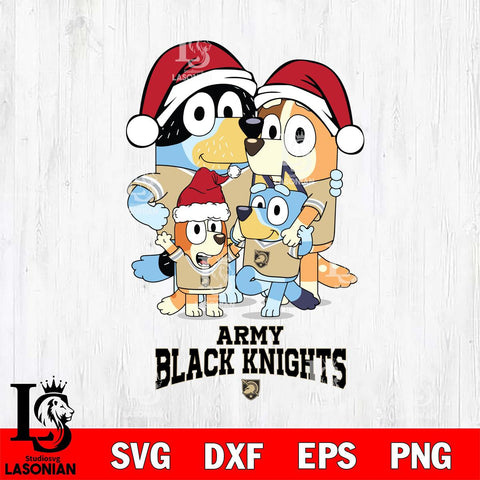 Army Black Knights Christmas Bluey Family Sport Cut Files,Bluey Cricut,Christmas Svg , Bluey svg , Digital Download, dxf eps png pdf file