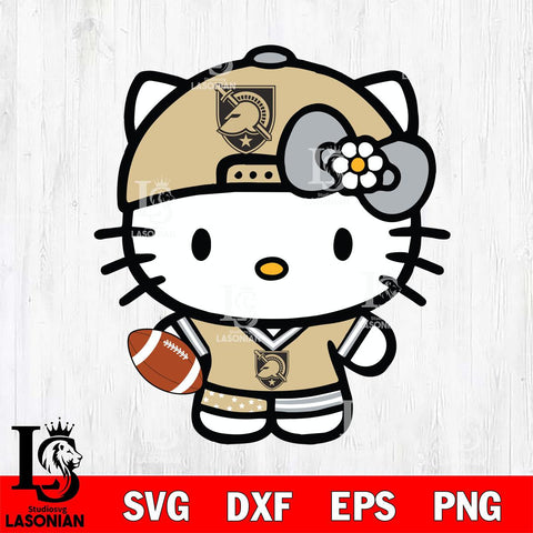 Army Black Knights Cute Hello Kitty Football 10 Svg Eps Dxf Png File, NCAA svg, Digital Download, Instant Download