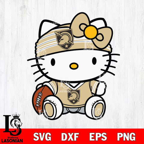 Army Black Knights Cute Hello Kitty Football 12 Svg Eps Dxf Png File, NCAA svg, Digital Download, Instant Download