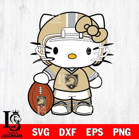 Army Black Knights Cute Hello Kitty Football 3 Svg Eps Dxf Png File, NCAA svg, Digital Download, Instant Download