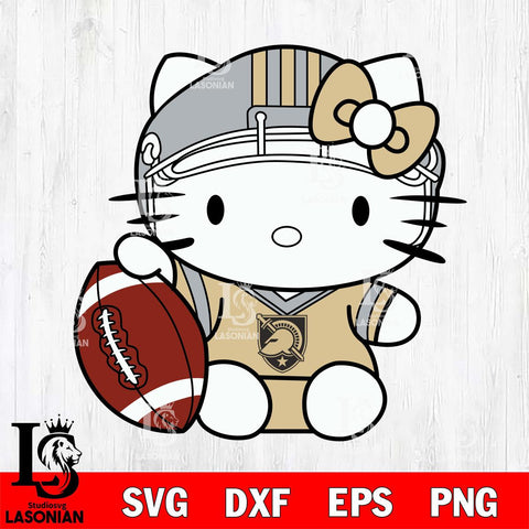 Army Black Knights Cute Hello Kitty Football 5 Svg Eps Dxf Png File, NCAA svg, Digital Download, Instant Download