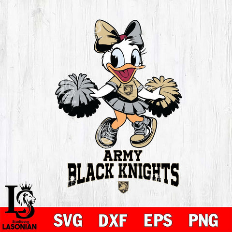 Army Black Knights Daisy Duck Cheerleader Disney, Svg Eps Dxf Png File, Digital Download