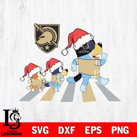 Army Black Knights Family Bluey Walking Christmas Svg Eps Dxf Png File, Digital Download, Instant Download