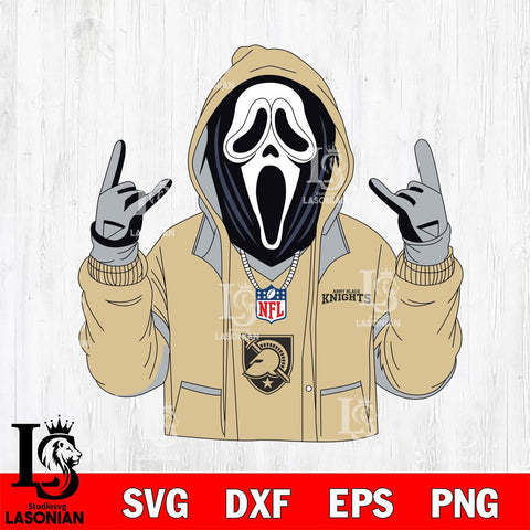 Army Black Knights Ghostface Scream Football Halloween Svg Eps Dxf Png File, NCAA svg, Digital Download, Instant Download