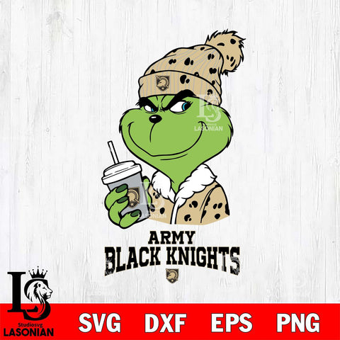 Army Black Knights Grinch Cofffe Christmas Cut Files Cricut, Svg Dxf Eps Png file, Digital download , Silhouette