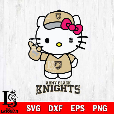 Army Black Knights Hello Kitty Best Fan Svg Eps Dxf Png File, Digital Download, Instant Download