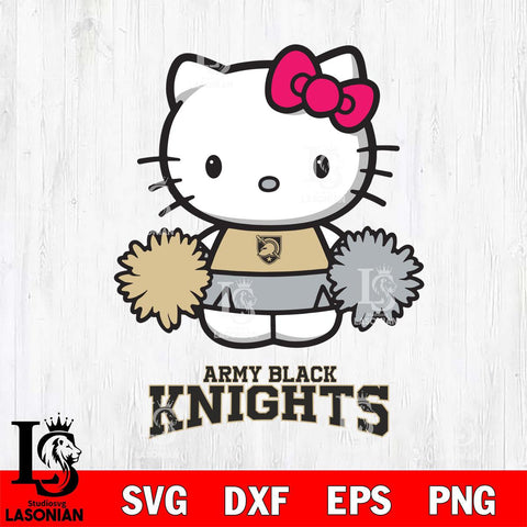 Army Black Knights Hello Kitty Cheerleader 2 Svg Eps Dxf Png File, Digital Download, Instant Download